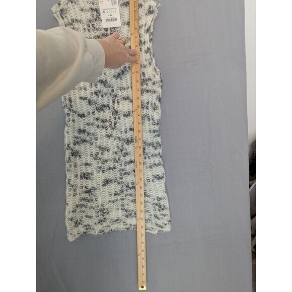 Zara Cream and Black Sleeveless Alpaca Wool Blend Sweater M - Picture 13 of 13